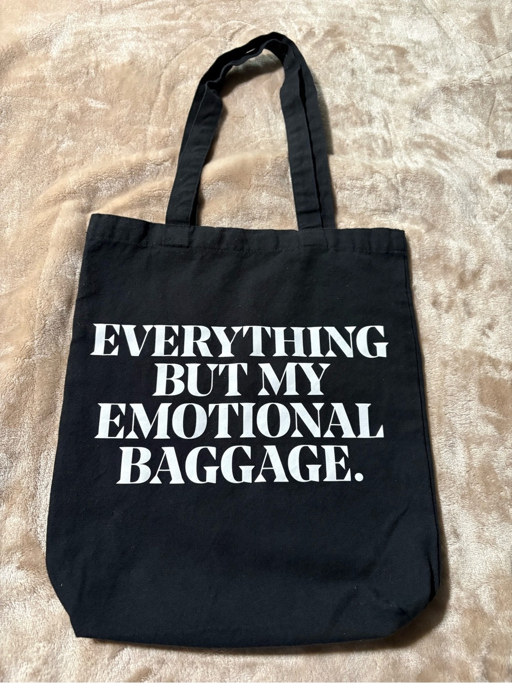 IL MAKIAGE "Emotional Baggage" Black Canvas Tote Bag